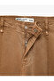 Standard Waist Regular Fit Buttoned Ribbed Straight Leg Trousers - Culotte Jeans - 8
