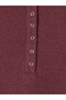 Burgundy Crew Neck Women's Ribbed Bodysuit - 7