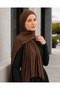 Hijab Combed Cotton Shawl Jersey Lycra Shawl Hijab Brown - 2