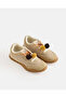 Women Beige Flower Trim Low Top Sneakers - 2