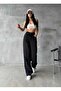 Baggy Buckle Detailed Black Pucket Loose Jean Trousers - 3