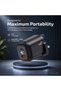 45W GaN Dual Port Fast Wall Charger with Real-Time Power Display, PD 45W USB-C & 18W USB-A QC 3.0 Adapter, Includes 1m 65W Nylon Braided Type-C to Type-C Cable - Black - 3