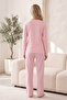 Pink Patterned Cotton Lycra Knitted Pajama Set26241161 - 3