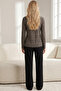 Leopard Patterned Buttoned Cotton Lycra Knitted Pajama Set26240311 - 3