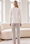 White Patterned Embroidered Cotton Lycra Knitted Pajama Set26240363 - 3