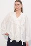 Women's Ruffle Detailed Long Sleeve Shirt 40031 - White - 4