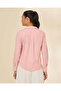 Women Pink Plain Collared Shirt - 3