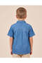 Boys Dark Wash Denim Short Sleeve Shirt - 4