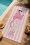 Retro Pink Stripes Fashion Women's Illustrated Patterned 70X150 Beach Towel - Cotton Bath Towel