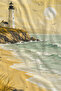 Vintage Yellow Lighthouse Coast Patterned 70X150 Beach Towel - Digital Printed Fade-Resistant Bath Towel - 3