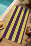 Modern Neon Green Purple Vertical Stripes Minimal Pattern 70X150 Beach Towel - Cotton Bath Towel - 3