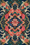 Authentic Navy Blue Floral Kilim Motif Patterned 70X150 Beach Towel - Cotton Bath Towel - 2