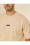 Men Beige Pleated Interlock Lounge T-Shirt - 4