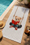 Cute Scooter Teddy Bear Mini Polka Dot Patterned 70X150 Beach Towel - Digital Printed Bath Towel - 3