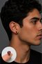 Non-Perforated Magnet Crystal Stone Men's Women's Unisex 316 L Steel Earrings 2 Pieces - 2
