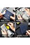 محفظة رجالية نحيفة مزودة بتقنية حجب RFID، محفظة ثنائية الطي للرجال، تصميم بسيط من الجلد الطبيعي وألياف الكربون - 3