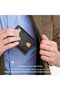 محفظة رجالية نحيفة من الجلد مع تقنية RFID ونافذتين للبطاقات مع صندوق هدايا - 7
