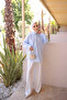Baby Blue Buttoned Double Pocket Shirt - 2