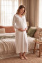 Mirella Maternity and Postpartum Lace Detailed Nightgown Suitable for Breastfeeding - 3