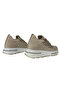 -- Leather Glitter Striped Anatomical Lace-Up Women's Sneaker Beige - 4