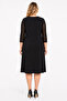 Women's Plus Size Black, Roba and Sleeves Sequin Detailed, Crew Neck Dress 65N39603 - 8