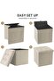 Ottoman Storage Stool,Foldable Storage Ottoman Box,Padded Seat for Dorm Living Room,Versatile - 5