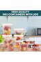 Containers with Lids 48 Sets- Soup Containers with Lids 8oz, 16oz, 32oz - Plastic Containers with Li - 4