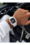 Men's Wristwatch White Color Silicone Band Premium Design Glass Back Cover Hidden Seconds - 4