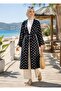 Polka Dot Pattern Trend Belted Hijab Kimono