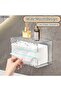 GREBIRD Under Cabinet Tissue Box Holder, Wall Mounted Tissue Roll Storage Rack, Clear Acrylic Paper - 3
