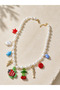 Zr Murano Glass Fish Multi Charms Pearl Necklace - 2