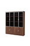 Wooden File Cabinet with 4 Doors, Light Brown - 3