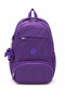 Purple Sports Daily School 4 Compartment Backpack with Crinkle Fabric Plush Accessories Outdoor - 2