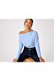 Blue Baby Blue Color Blazer with Collar Detail
