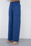 Women's Elastic Waist Palazzo Trousers with Pocket Detail, Comfortable - 5