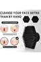 Back Double Sided Shower+Gentle Face Brush Black | Silicone Long-Handled+Gentle Face Brush Handle Bo - 7