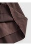 Women's Brown Cotton Poplin Lined Pocketed Pinterest Maxi Long High Waist Loose Summer Skirt - 4