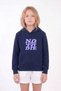 Girl's Printed Kangaroo Pocket Long Sleeve Hooded Sweatshirt - 4
