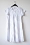 White Round Neck Short Sleeve Pocketed Lined Washable Robe Embroidered Cotton Woven Dress 106 55 - 2