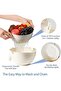2-1 Kitchen Colander, Rotating Washing Basket with Handle, Double Drain Strainer Bowl, for W - 4