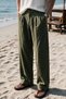 Siena Men's Premium Double Pleated Detailed Linen Baggy Trousers
