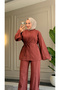 6488 - Stylish Comfortable Russian Linen Cotton Soft Fabric Women's Top and Bottom Set - 5