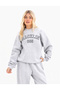 Women's 086 Printed Oversize 3 Yarn Crew Neck and Baggy Bottom Sweatpants Set - 4