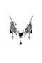 Gothic Red Heart and Wing Figured Metal Necklace – Dark Exclusive Design Accessory - 3