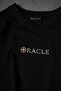 Men's Black Oracle Embroidered Oversize Tshirt - 8