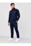 Men's diving fabric stand collar zipper bottom top tracksuit set
