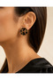 Gold Leopard Patterned Round Women's Earrings - 2