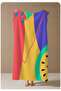 Purple Yellow Red Color Block Abstract Patterned 70X150 Beach Towel - Digital Printed Bath Towel - 4