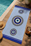 White Blue Evil Eye Bead Mandala Patterned 70X150 Beach Towel - Digital Printed Bath Towel - 3