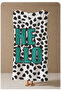 Black and White Dalmatian Spotted Typographic Patterned 70X150 Beach Towel - Cotton Bath Towel - 4